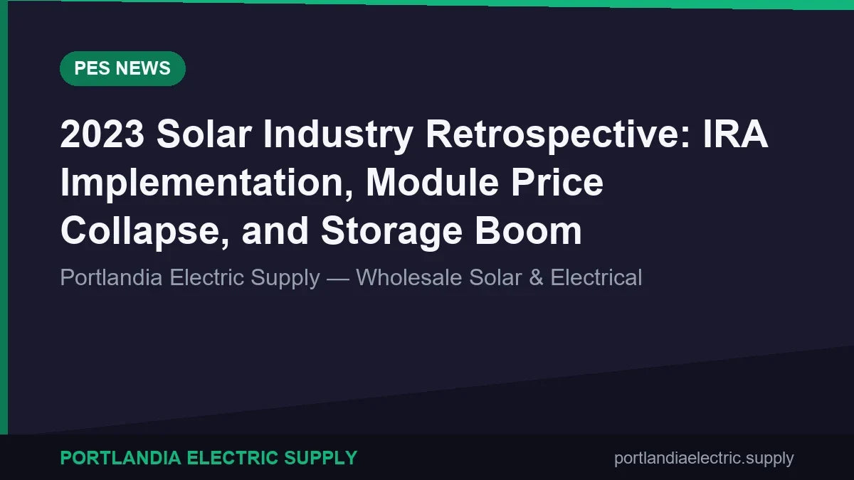 2023 Solar Industry Retrospective: IRA Implementation, Module Price Collapse, and Storage Boom