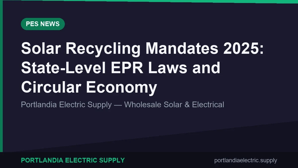 Solar Recycling Mandates 2025: State-Level EPR Laws and Circular Economy
