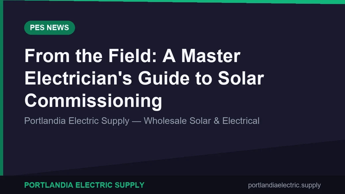 From the Field: A Master Electrician's Guide to Solar Commissioning