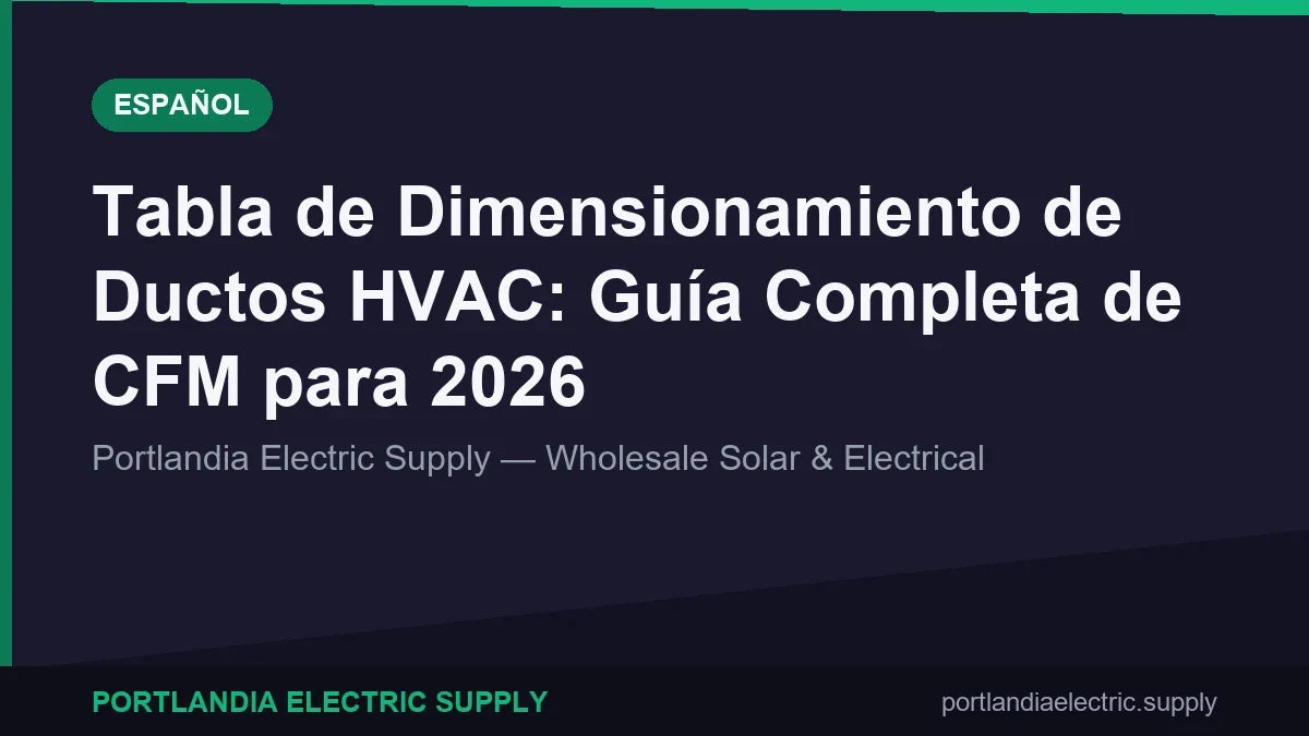 Tabla de Dimensionamiento de Ductos HVAC: Guía Completa de CFM para 2026