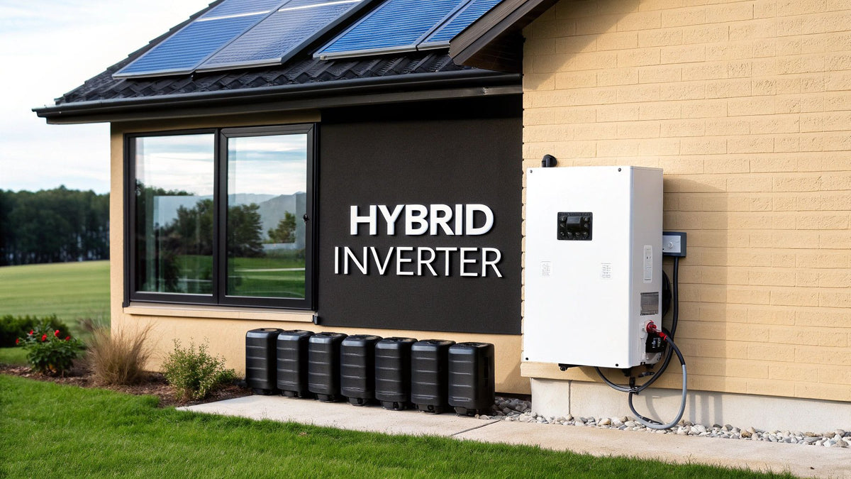 Hybrid solar inverter wall-mounted between an array disconnect and battery storage