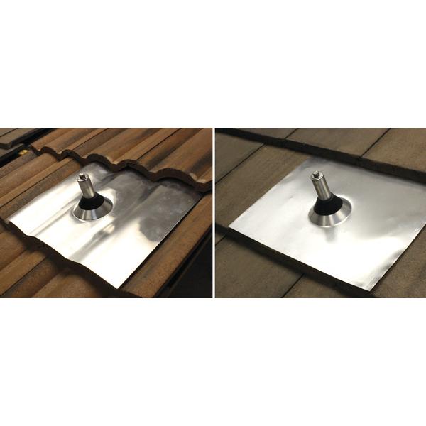 IronRidge QBase Universal Tile Mount QMUTM-A-12, 6.5" Post - 7' Net, 18" x 18", Mill