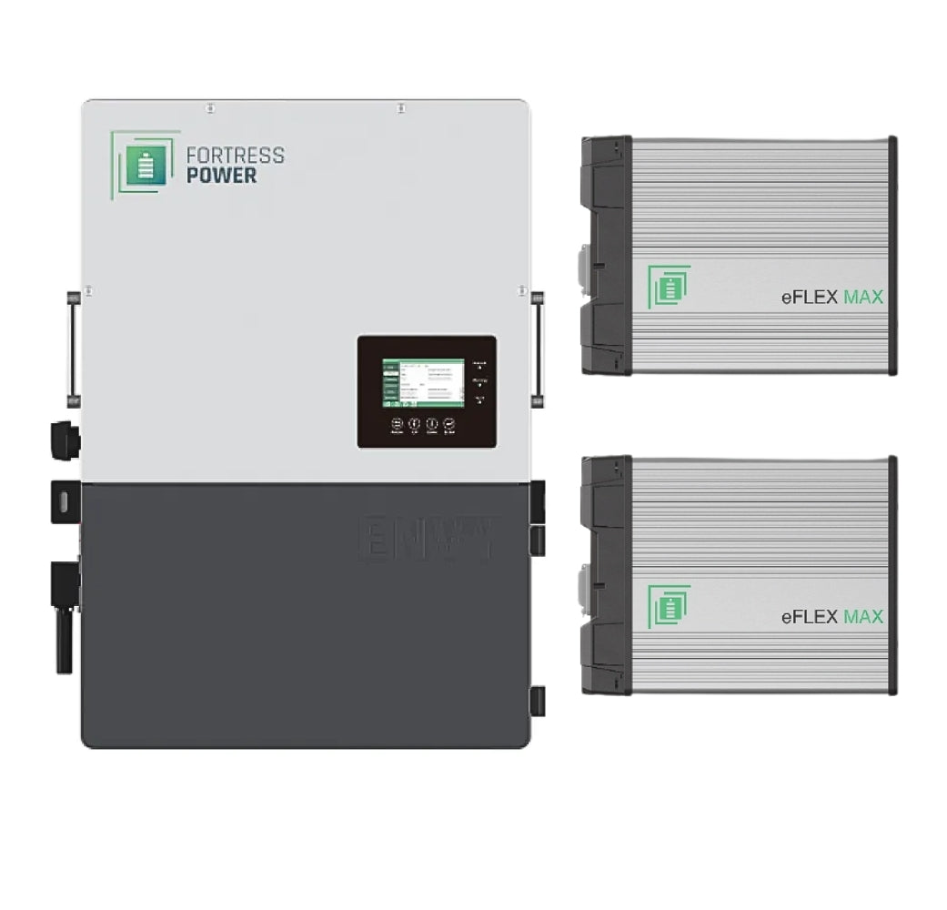 Fortress Power Envy 8kW All in One Hybrid Inverter + 2 eFlex Max 5.4 kWh Batteries Combo