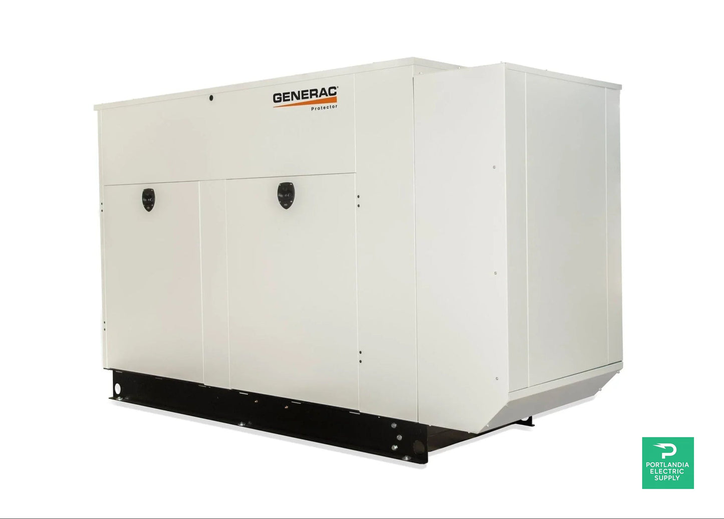 Generac Protector 150KW Automatic Standby Liquid-Cooled Gaseous Engine Generator in Aluminum Enclosure - RG15090 — side angle