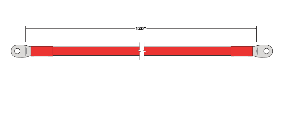 2/0 - 120" Battery Cable - RED