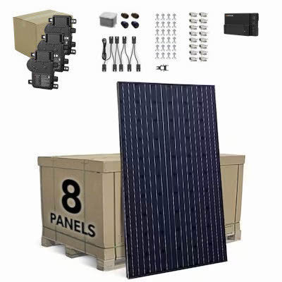 Grid Tie Enphase HVAC/EV Offset System: 8 Panel 3.16 kW