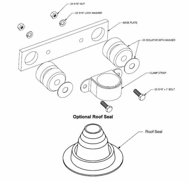 Roof Mount Kit without Seal - 1-TWA-19-02