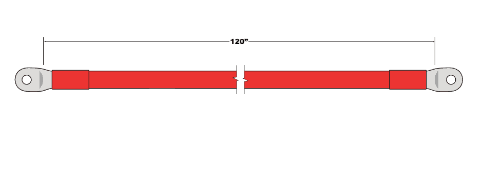 4/0 - 120" UL Cable (Red)