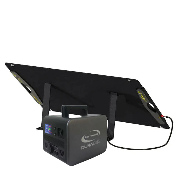 Go Power! DuraLite 100W Solar Panel + DuraCUBE 500 Power Station Combo Kit
