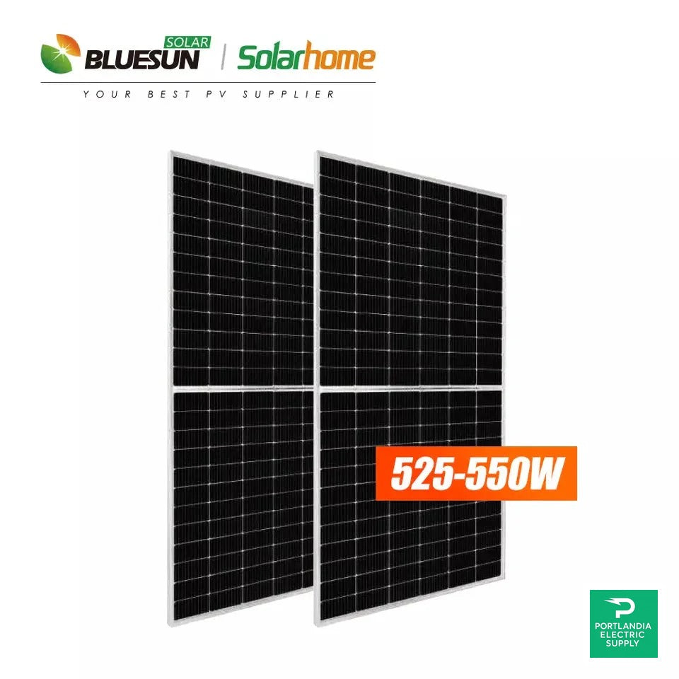 Bluesun - 550W - Bifacial Dual Glass Solar Panel - (31) Pallet Only - BSM550M10-72HBD — front view