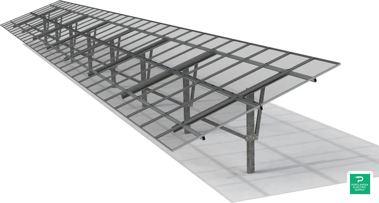 Unirac GFT 166' (14') Mill Ground Tilt Rail - 411166m — front view