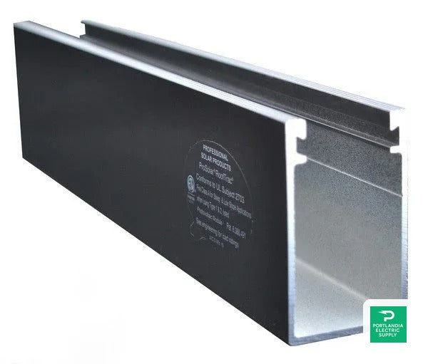 Prosolar Rooftrac 130 (11) Black 2 DEEP RAIL - R130-2.0B — front view