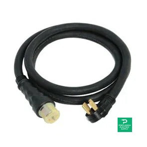Generac 25 ft 50 Amp generator cord with NEMA 1450 male and locking CS6364 female - 6389 — side angle