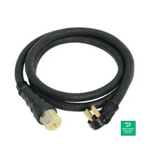 Generac 50 ft. 50 Amp generator cord with NEMA 1450 male and locking CS6364 female - 6390 — side angle