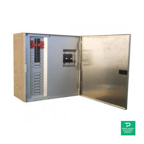 Outback Power Prewired Load Center for Two Charge Controllers - GSLC-PV-300VDC — side angle