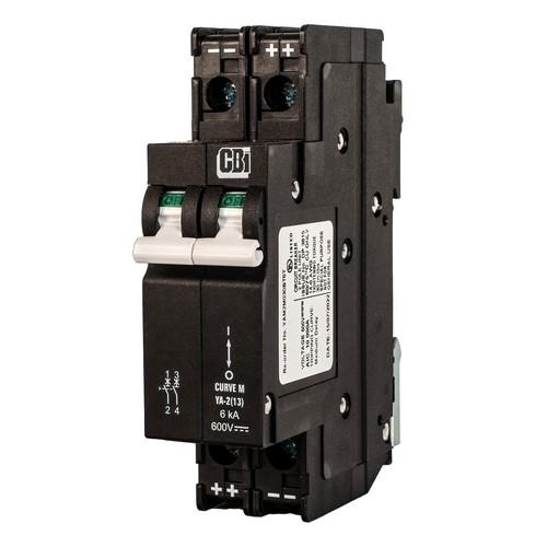 MidNite Solar 50A 600VDC 2-Pole DIN Rail Breaker MNEPV50-600-2PP — back view