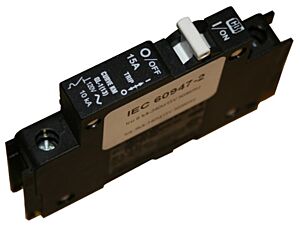 MidNite Solar 15 Amp 277 VAC - MNEAC15 (1 - Pole 13 mm) DIN Rail Breaker