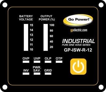 Go Power! INDUSTRIAL PURE SINE WAVE INVERTER REMOTE 24V GP-ISW-R-24