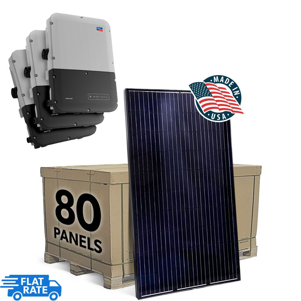 SMA 26 kW Grid Tied Solar System with SMA Inverter and 80x Mission Solar 325w Panels