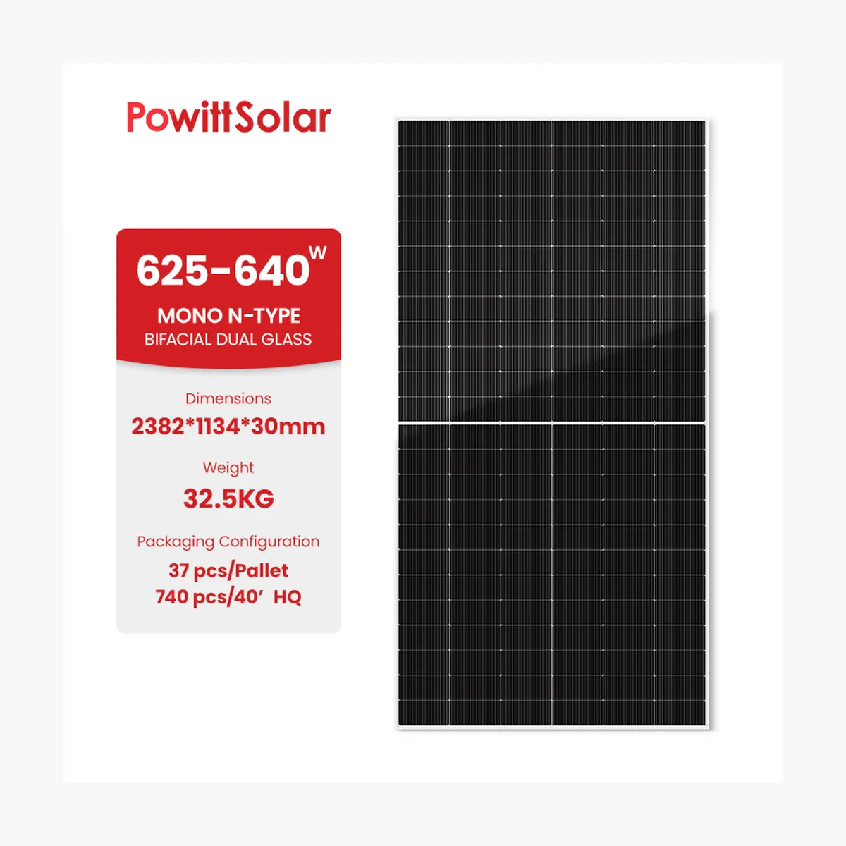 Powitt Solar PW-66M625HM10L-BD — Powitt Solar module (ENF-verified)
