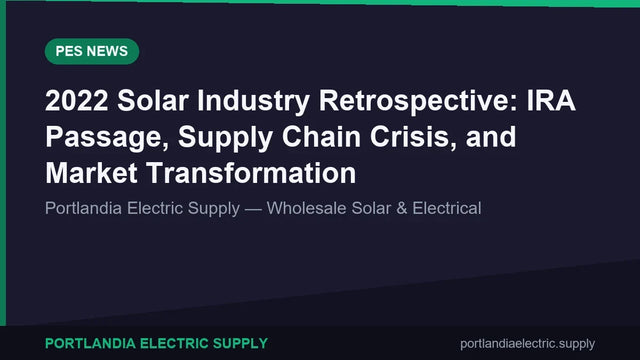 2022 Solar Industry Retrospective: IRA Passage, Supply Chain Crisis, and Market Transformation