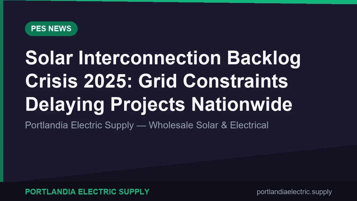Solar Interconnection Backlog Crisis 2025: Grid Constraints Delaying Projects Nationwide