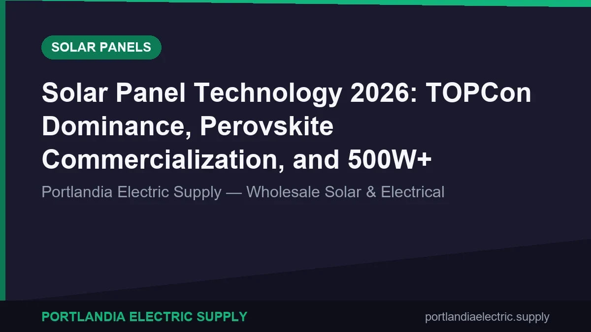 Solar Panel Technology 2026: TOPCon Dominance, Perovskite Commercialization, and 500W+ Standard