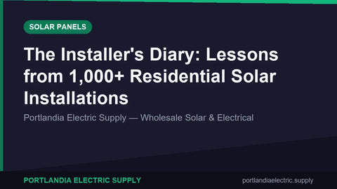 The Installer's Diary: Lessons from 1,000+ Residential Solar Installations