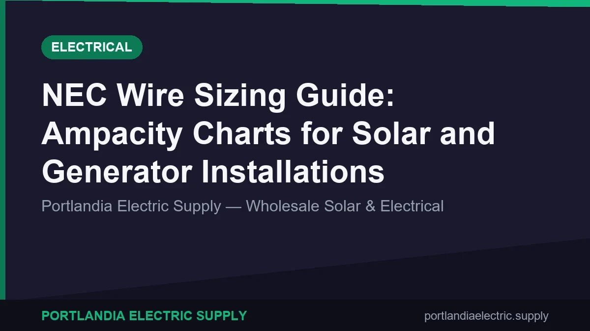 NEC Wire Sizing Guide: Ampacity Charts for Solar and Generator Installations