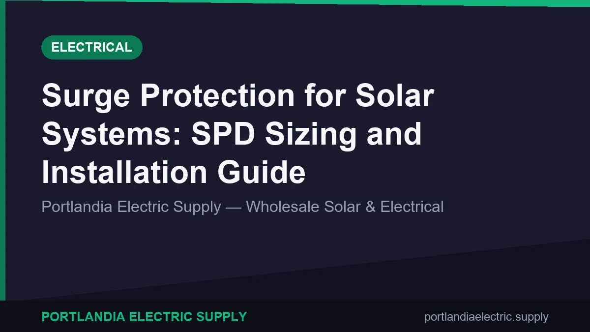 Surge Protection for Solar Systems: SPD Sizing and Installation Guide