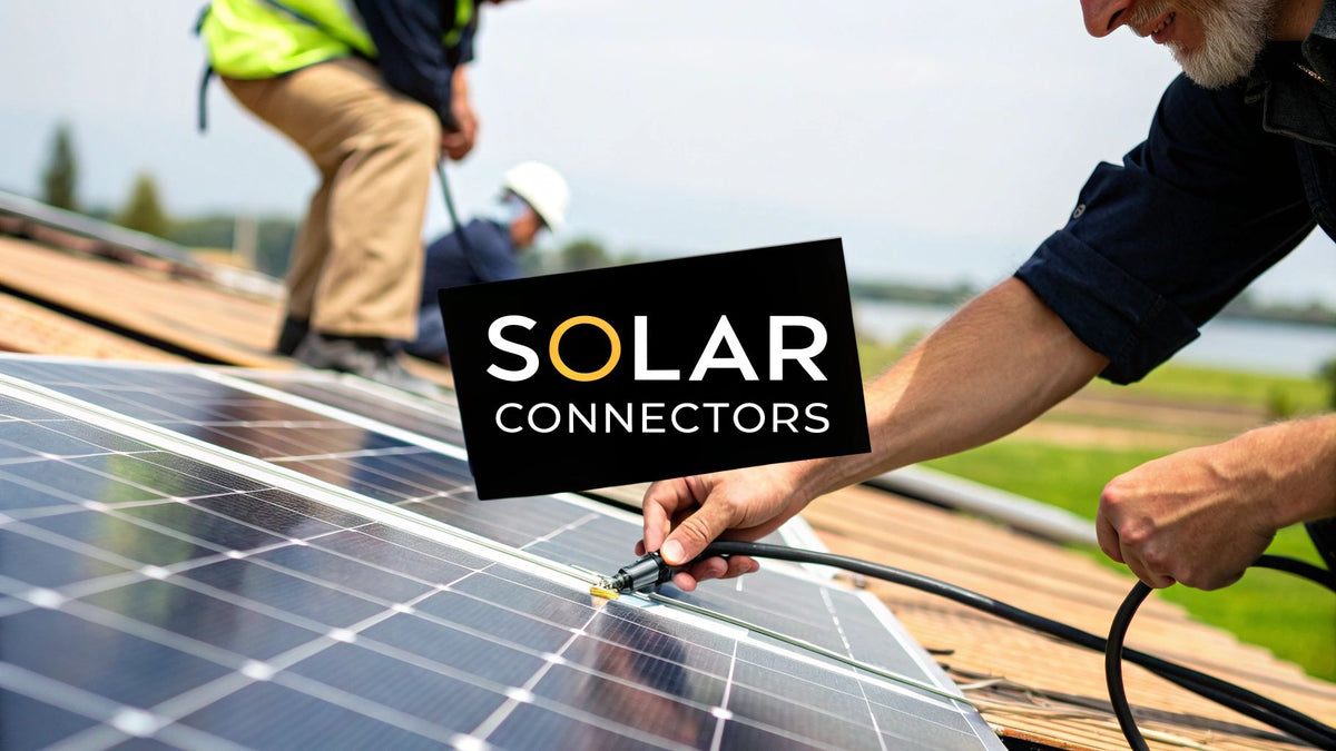MC4 solar cable connectors and PV wire used in solar array wiring