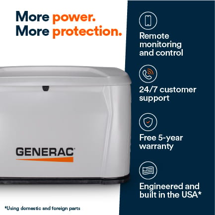 Generac Home Standby Generator rear view