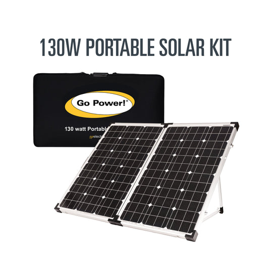 130 Watt Portable Folding Solar Kit with Controller — side angle