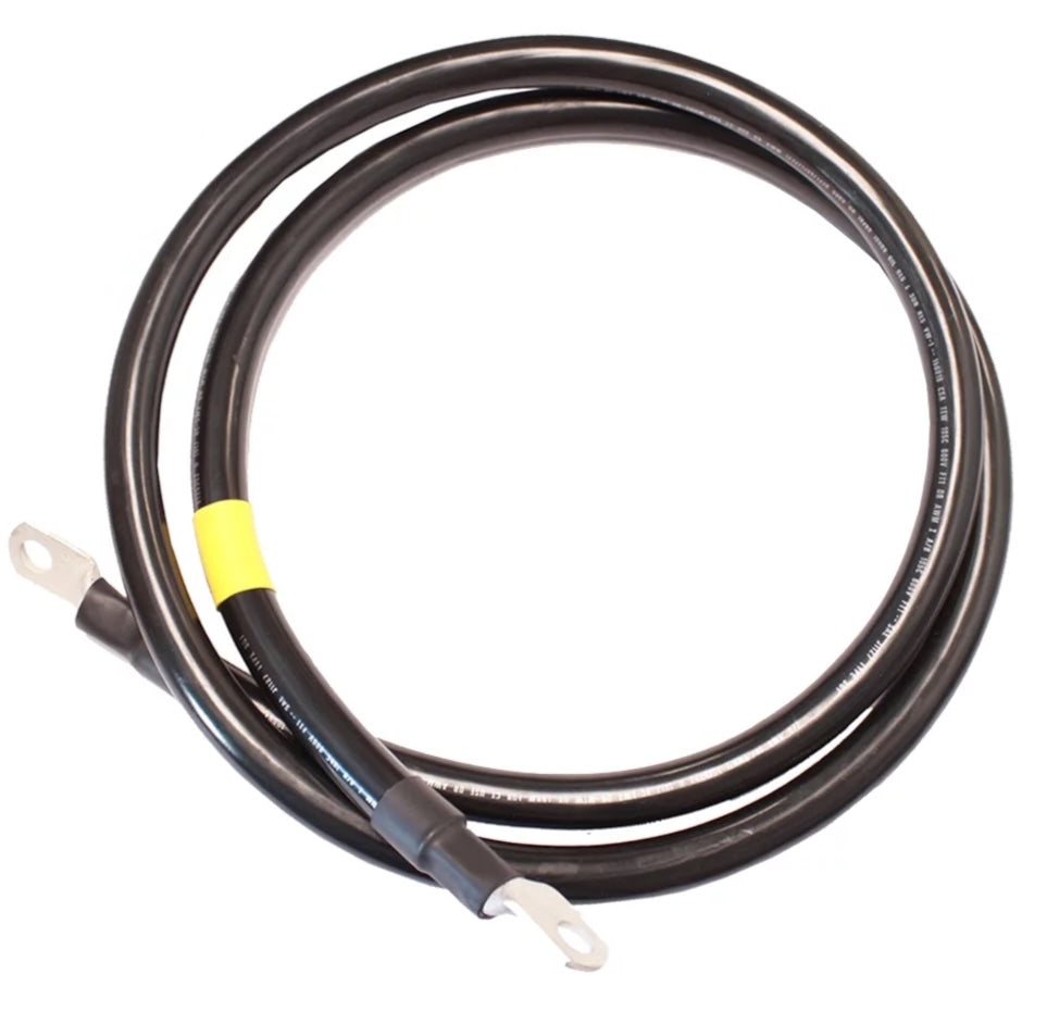 4/0 AWG Black Battery Cable with Black Heatshrink, 60", 3/8 Lug