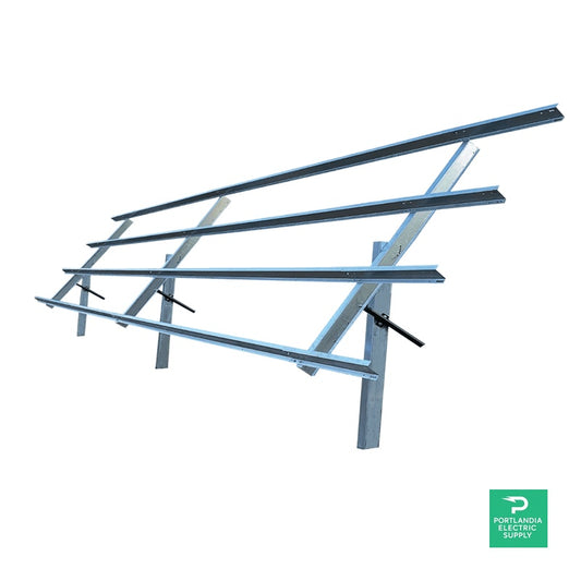 36 Panel Commercial Sinclair Sky Rack 2.0 Ground Mount Panel Racking Solar Kit (Seasonal Adjust) Made in USA - 89.6 x 44.6" Panel Size