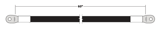 4/0 - 60" Battery Cable - WHT
