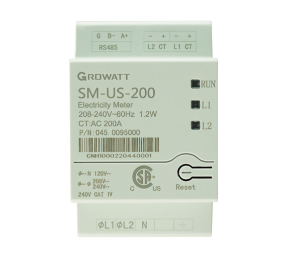 Growatt SM-US Smart Meter with 2 CTs (200A) – for MIN/SPH/SPF ESS Management