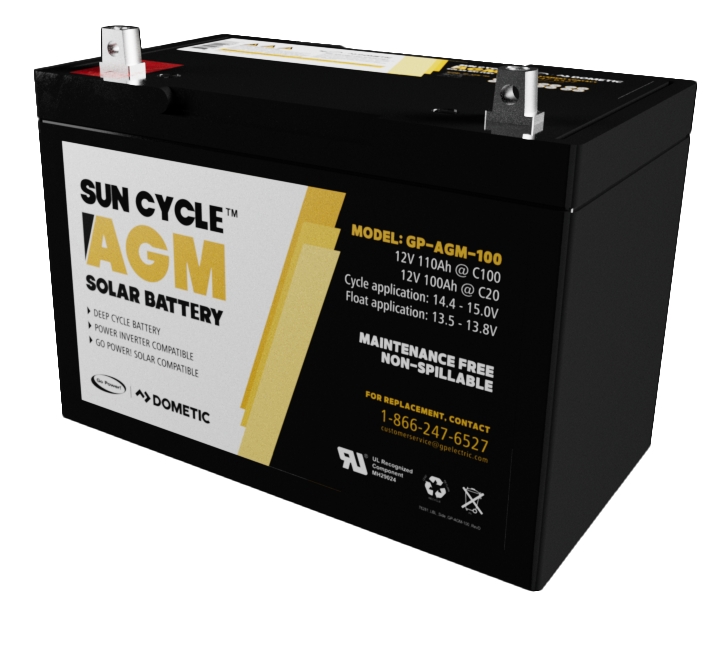 Go Power! 12V 100Ah AGM Solar Battery (GP-AGM-100-12V)