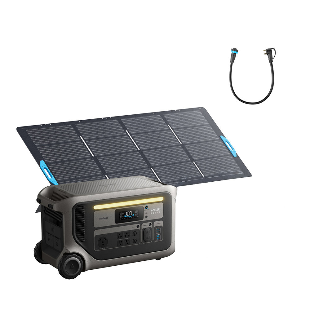 Anker SOLIX F3000 120V Extended Backup Power Kit w/ 400W Solar Panel