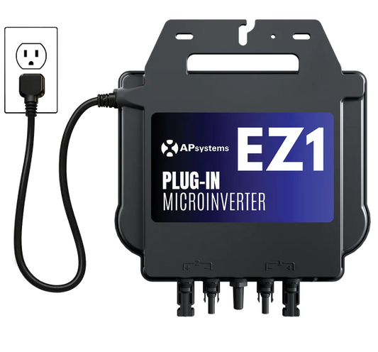 APsystems EZ1 Microinverter – Plug In Dual-Module Inverter for 120V Circuits (Up to 2 Panels) w/Power Cord Balcony Solar