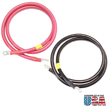 1/0 Battery & Inverter Cable | Black Or Red | With 3/8" or 5/16" Lugs
