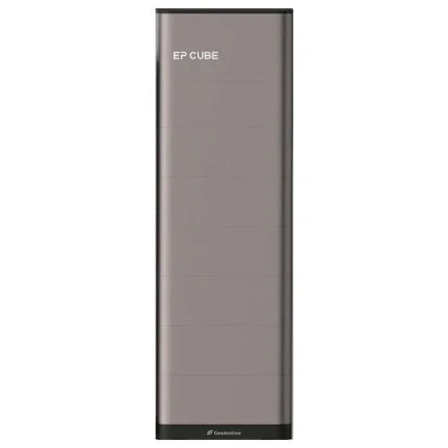 Canadian Solar EP Cube Lite System 19.9 energy storage unit in a home installation setup, showcasing its compact, modular design and hybrid inverter compatibility.
