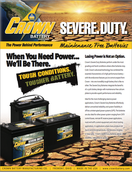 Crown Battery 12V 110Ah AGM Deep Cycle Battery - Group 31 Sealed