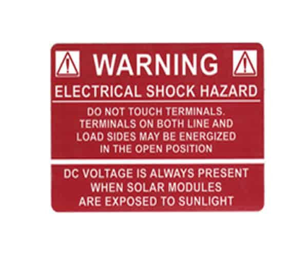 Warning - Electrical Shock Hazard