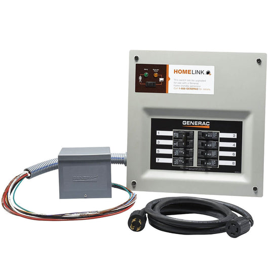 Generac 6853 30-Amp 6 - 8-Circuit HomeLink Indoor Manual Transfer Switch Kit