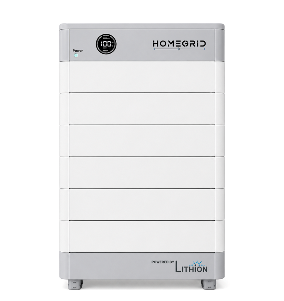 HomeGrid Stack'd 28.8 kWh - (6) 48V Standard All Weather Lithium Battery + BMS and Base HG-6-Stack