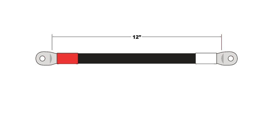 4/0 - 12" UL Cable (Red/White)