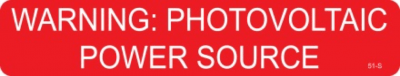 Warning - Photovoltaic Power Source