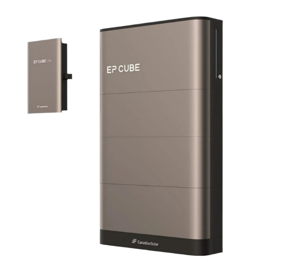 An image depicting the Canadian Solar EP Cube Lite System, featuring the brand's logo and a model of the energy storage system.
