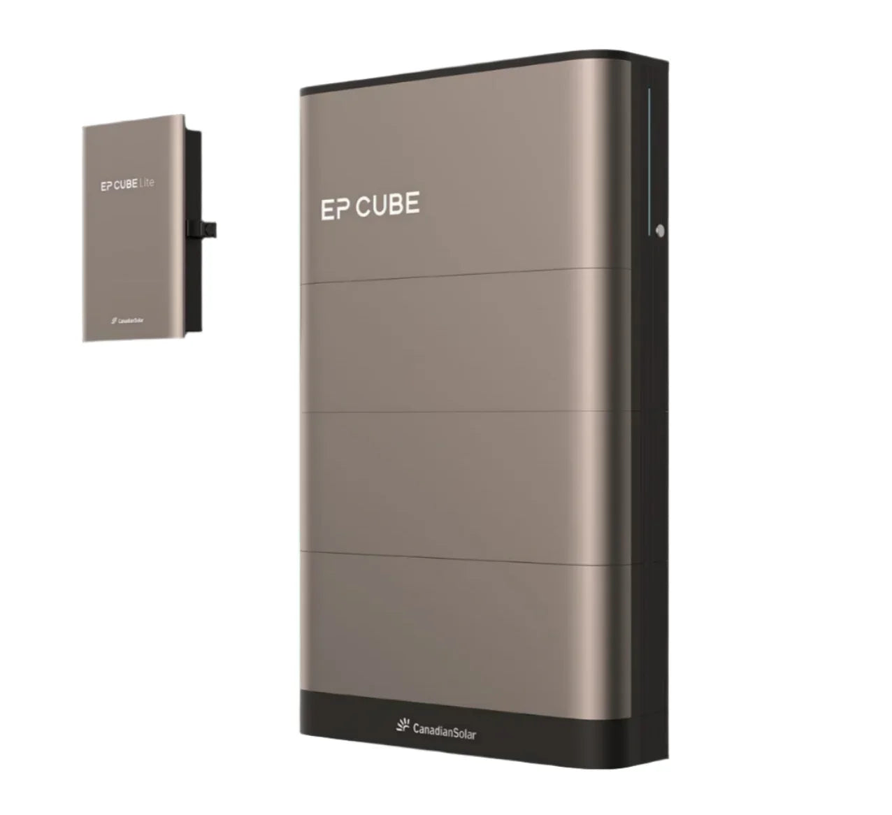 An image depicting the Canadian Solar EP Cube Lite System, featuring the brand's logo and a model of the energy storage system.
